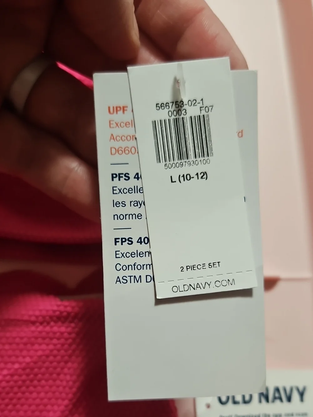 OLD NAVY GIRLS PINK TWO PIECE BIKINI SET: PINK: NEW WITH TAGS: SIZE L (10-12)